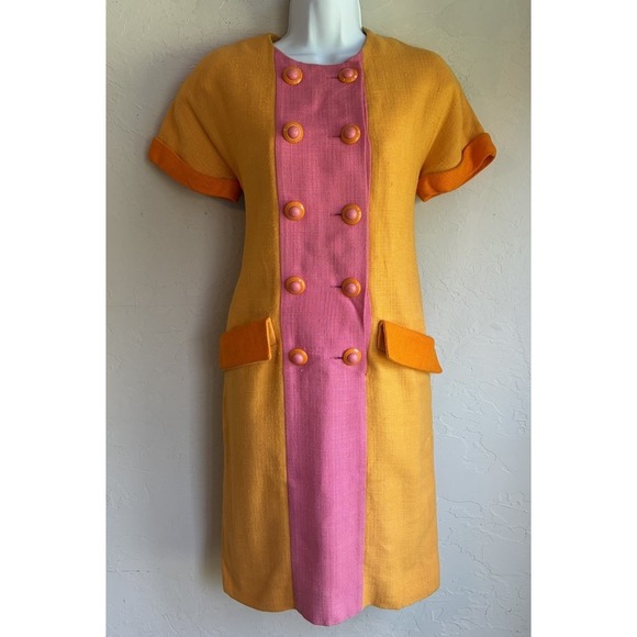 Oscar de la Renta Dresses & Skirts - Vintage 80s 90s Oscar De La Renta Balliets Mod Shift Jacket Dress 6 Colorblock